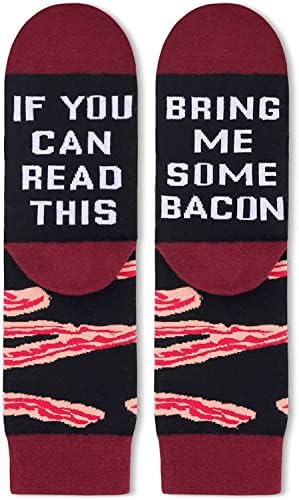 Zmart Men se você pode ler meias de sushi de bacon de pipoca, presentes engraçados de bacon de pipoca, meias de comida