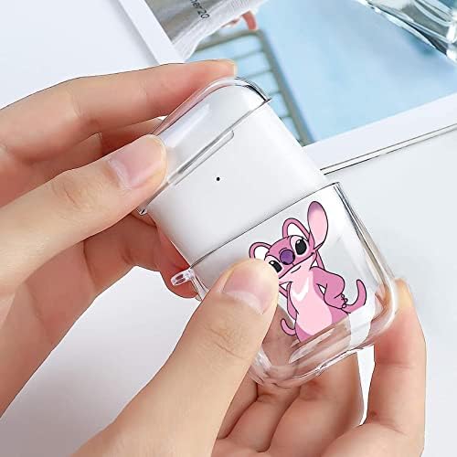 Eokruw Compatível com airpods 1 e 2 estojo, personagens de desenhos animados fofos Caixa TPU clara e elegante, design