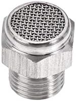 silenciador de exaustão uxcell G1/8 filtro de rosca masculina Aço inoxidável respiro pneumático silenciador plano 2pcs