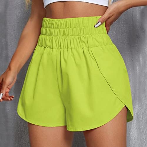 Miashui feminino curto vestido feminino executando shorts secos de short rápido Canda elástica de shorts atléticos para mulheres