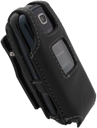Capa de caixa preta de couro genuíno com clipe de cinto destacável para T-Mobile Samsung SGH-T259 349916