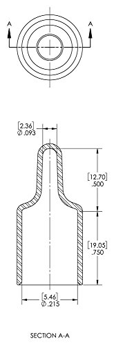 CAPLUGS 99390357 PLÁSTICO EZ TAB TAP EZ-215-12, VINIL, CAP ID .215 Length .093, preto