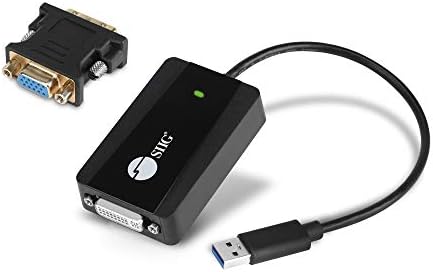 Adaptador de vídeo SIIG USB 3.0 para DVI/VGA, Chipset DisplayLink, para monitores externos de até 1080p ou 2048x1152, DVI