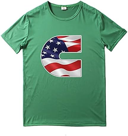 Camisa masculina de verão camisetas gráficas masculinas 3d 4 de julho Padrão de bandeira Trintage T camisetas camiseta