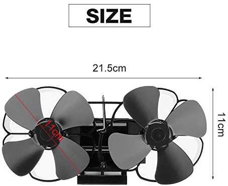 8 ventilador de lareira lâmina, tubo de combustão pendurada fã de fogão a lenha, para queimador de madeira/fogão a queimador/tronco