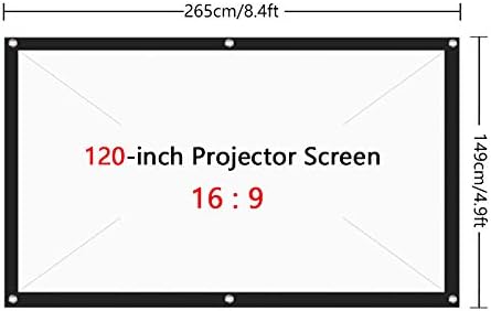 Tela de projeção 4K portátil de Jeekoudy, tela de filme dobrável de 120 16: 9 HD Tela de projeção de mesa portátil HD White para projetores