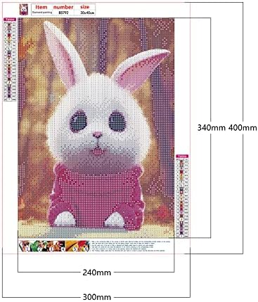 Kits de pintura de diamante de rabbit de liga para adultos 5D Diamond Art Art para iniciantes, tinta DIY com diamantes redondos de diamantes de broca completa Craft art off for Home Wall Decoration Presente 30x40cm/11.81x15.75in