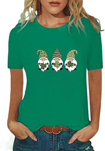 Camisa simulada feminino St. Patrick's Top Sirt Fashion Leave casual