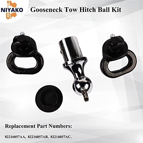 Niyako Gooseneck Tow Hitch Ball Kit, 2-5/16 polegadas, 38.000 libras Capacidade de carga, FIT 2013-2023 RAM 2500 3500