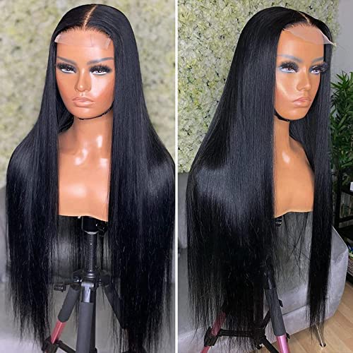 Perucas de fechamento Cabelo humano pré -arrancado 5x5 HD Lace Wigs Human Human Human para mulheres negras renda