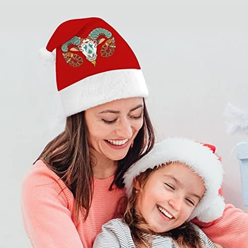 Aventureiros Áries Áries Cabeça Chapéu de Natal Cha transa de Papai Noel Decorações de Árvores Decoração de férias