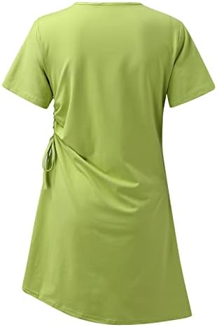 Awear Women Summer Summer Casual Cor sólida Coloque redondo pescoço esbelto amargo vestido joelho para mulheres