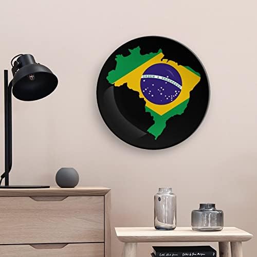 Bandeira brasileira mapcustom foto osso porcelana de placas decorativas personalidade Cerâmica Crafts para homens Presentes