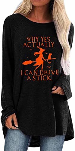 Suéteres de pulôver feminino Eu posso dirigir um sweater de suéter de moletom de personalidade de Halloween de Halloween.