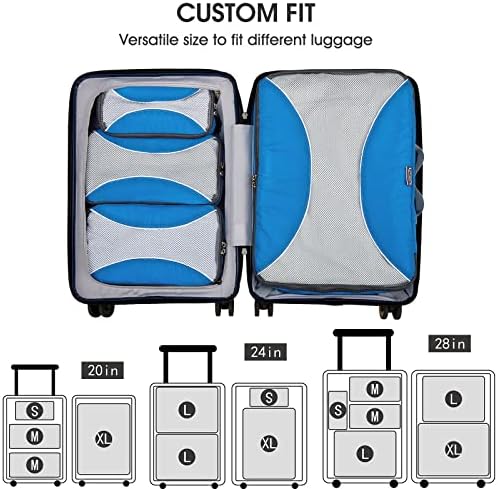 G4Free Packing Cubes 6pcs Acessórios de viagem Os organizadores de viagens sacos de embalagem