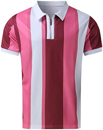 Camisas masculinas para homens, camisa masculina camisa de golfe retro cor ao ar livre mangas curtas de botão de botão de impressão