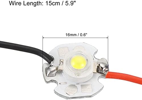 Patikil 0,6 LED lâmpada de chip, 5 pacote 700mA 3W Substrato de alumínio Cob Light Light com fio para luminárias DIY, WHITE LEFT WHITE