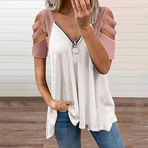 Túnica de manga curta casual tops com estacas elegantes treping tops básicos de verão tops ves