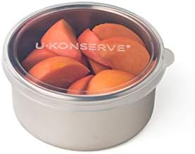 U -Konserve aço inoxidável redondo recipiente de almoço de armazenamento de alimentos 9oz - tampa de silicone transparente - prova