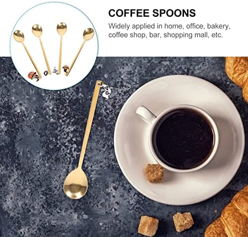 Valiclud Coffee Decor 4pcs Spoons Conjunto de aço inoxidável Apertizador sobremesa Spoon Coffee Coloque colher colheres