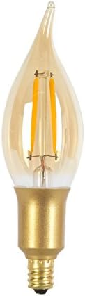 Globe Electric 40w equivalente a mole vintage Edison candelabra lâmpada LED Dimmable, base E12, 200 lúmens 73191, 1 pacote, amarelo