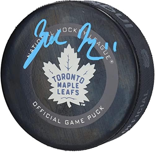 Zach Hyman Toronto Maple Leafs autografou 2019 Modelo Official Game Puck - Pucks autografados da NHL