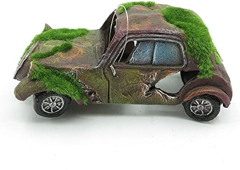 MHYFC Fish Tank Car ornamento de imitação resina Moss Moss Vintage Decoração de Aquário Aquário Pet Aquário Tanque de Peixes