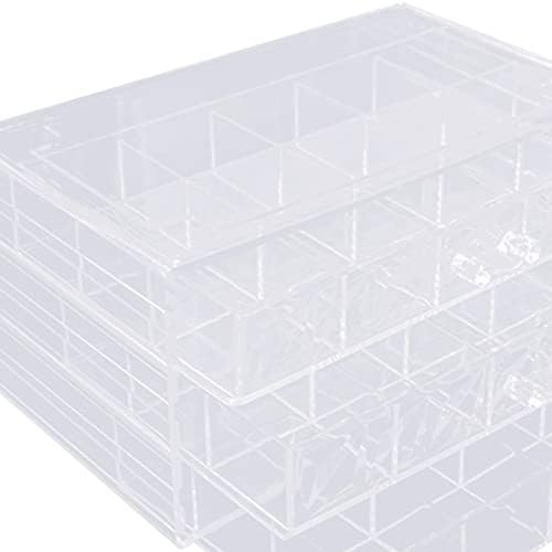 Kokiya Caixa de armazenamento de plástico transparente Maquiagem de mesa Orgaizer de grande capacidade Ornamento de jóias