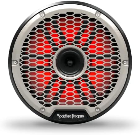 Rockford Fosgate M2-10HB Color Optix Multicolor LED LED iluminado 10 Alto -falantes coaxiais de grau marítimo com Horn Tweeter - Black