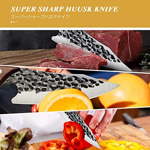 Faca de cutelo Huusk para pacote de corte de carne com faca de cutelo Japan para cozinha e ao ar livre, presentes de Natal de Ação
