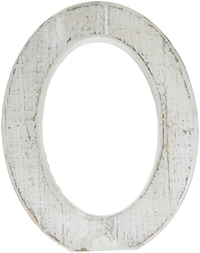 Adeco Wooden pendurou letras de parede O - Letra de parede decorativa branca, nome do bebê e decoração do quarto, lavagem