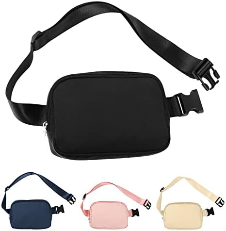 Fanny Pack for Mulher Men com bolsos de 3 zíper para o treino de viagens para caminhadas, andando ao ar livre, esporte na