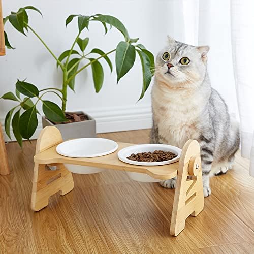 Chuchen Cat Food and Water Bowl Tow