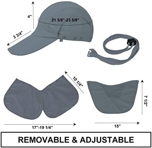 Tampa solar dobrável, chapéus de pesca, tampas de proteção UPF 50+ com retalho do pescoço da máscara facial