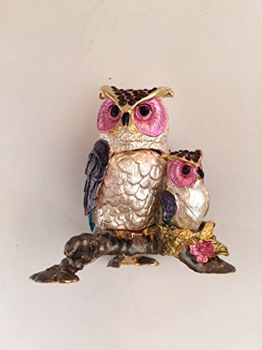 Caixa de jóias da estátua de Owl para joias com joias