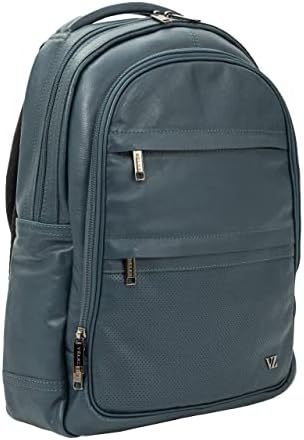 Mochila de couro Velez para homens - Bolsa de laptop de 15 polegadas - Daypack de viagem de negócios - Slim Designer Bookbag