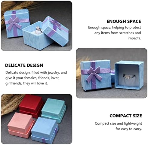12PCSBoxes Paper Bowknot Small tampas, pingentes de armazenamento delicado, design adorável de aniversários, exibição,