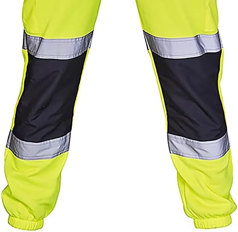 Calças de exercícios XiaxOgool para homens, Hi Vis Pants for Men Reflective Safety Cargo Ponta