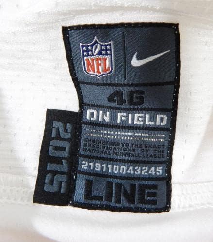 2015 San Francisco 49ers Jordan Devey 65 Jogo emitido White Jersey 46 290 - Jerseys de jogo NFL não assinado
