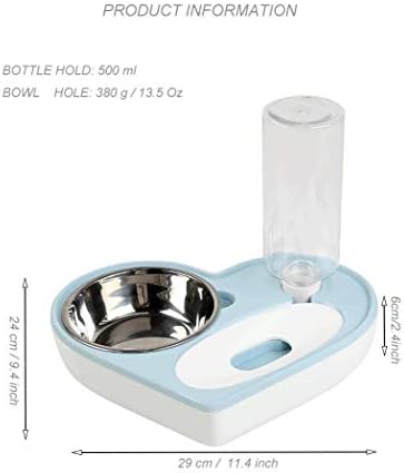 Albolet Cat Dog Food and Water Bowl Set, Pet Automatic Water Dispenser destacável e alimentador de cães tigela sem derramamento de água automática dispensadora de água para gatos cachorro pequeno