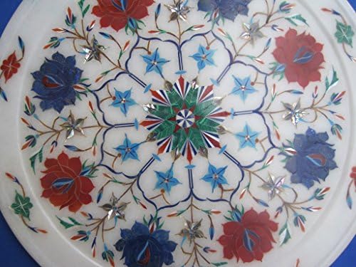 Craftslook Marble Plate Marquetry Mosaic Inlay Semi Precious Handicraft EHS para Presente 11