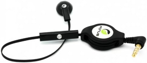 Fonus preto retrátil de 3,5 mm de fone de ouvido de fone de ouvido mono e fone de ouvido com microfone para melhorar o celular kyocera