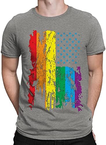 Camisas patrióticas para homens verão colorido manga curta camisetas o pescoço camisetas de impressão de bandeira americana