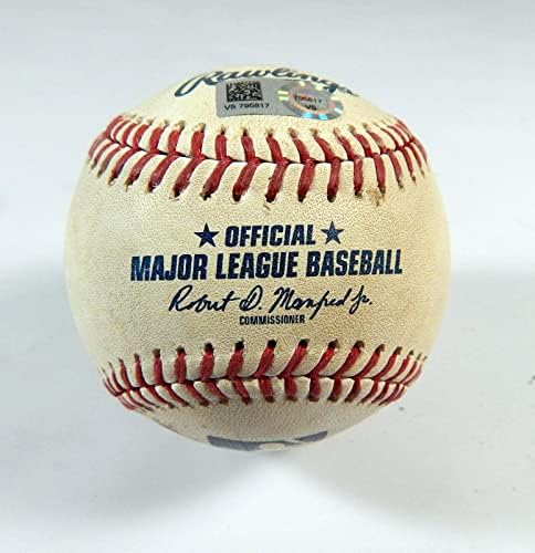 2021 Washington Nationals no jogo Rockies do Colorado usou beisebol branco 9 - Baseballs de jogo usado