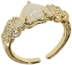 Opal Francês empilhamento Opal Ring Índice de empilhamento dedo anel francês anel de dedo coração Índice