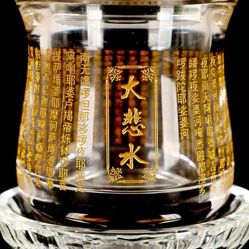 Xialon 13,5 cm Buddha Crystal Guanyin Water Purification Cup Copo de água benta Ornamentos de tributo