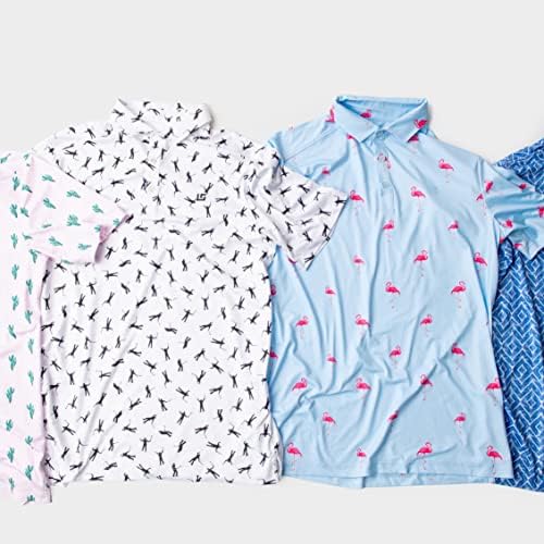 Uther Mens Golf Polo umidade Wicking Camisa de manga curta e seca rápida com designs da moda para homens