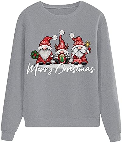 Sorto gráfico Crewneck Sweworshirts de Natal Tops fofos Logo Mulheres Selto de moletom de manga comprida moderna