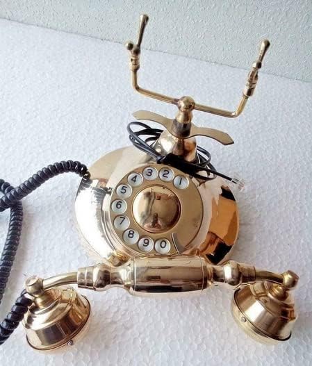 Solid Brass Vintage French Victorian Style Rotary Dial Desk Telefone de trabalho