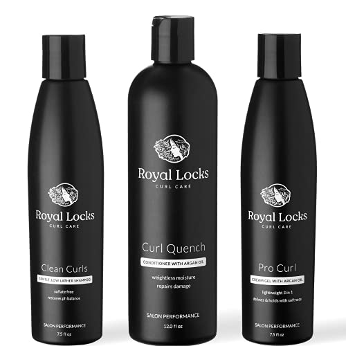 Royal Locks Curl Care Classic Essentials e Curl Rescue Curls Curls Shampoo, Condicionador de Quench Curl & Pro Curl